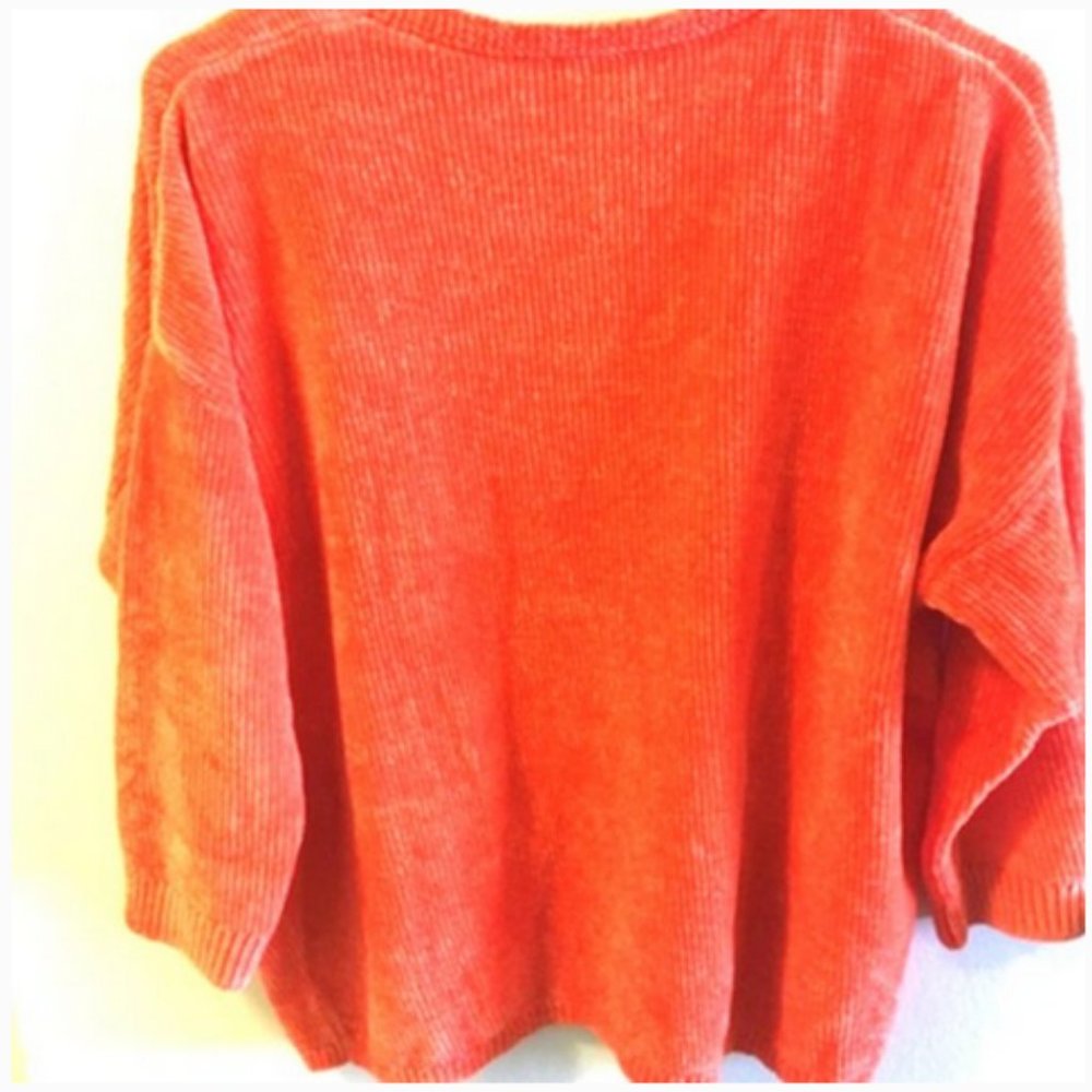 Express Cozy V-neck Sweater - Orange - Picture 3 of 3